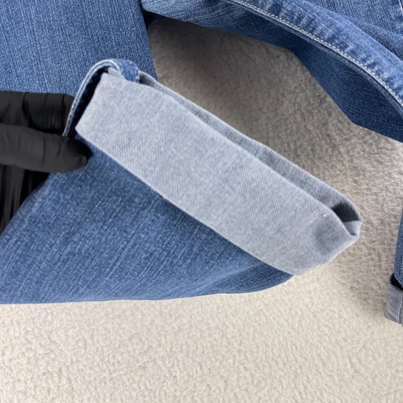 NYDJ Petites Jeans Womens Size 10P Blue Denim Straight Crop Roll Cuff Mid-Rise - Picture 7 of 16